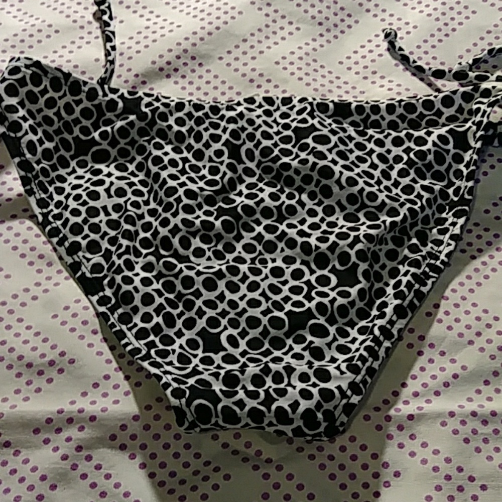 2 Pc String Bikini Black/White Print L - image 7
